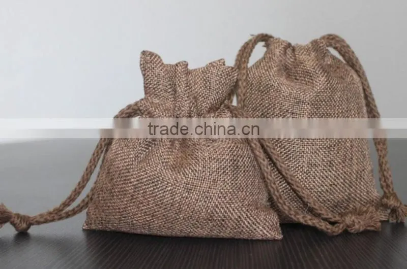 Functional cotton linen drawstring bag with low price