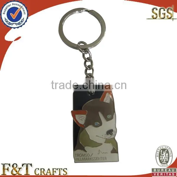 fashion metal leather die cut coach keychain
