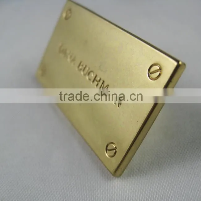 custom metal bag label