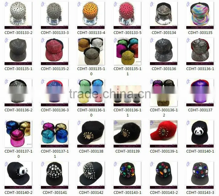 flat rivets hats/caps with colour rivets on brim