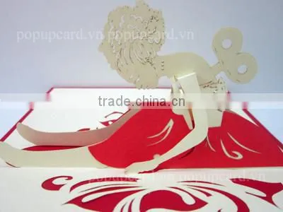 Doll (dancer doll) laser cutting 3d greeting card