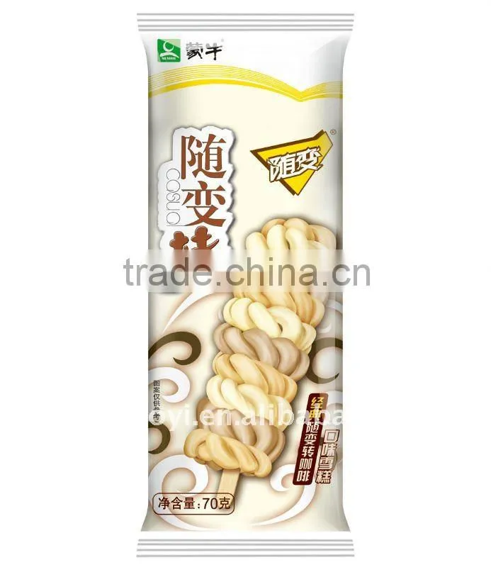 Plastic packaging bag and film for ice cream