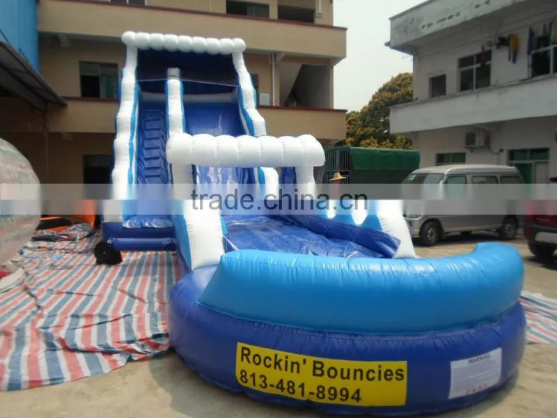 2015 HOT SALE CHEAP Kids games Used commercial Giant Inflatable Water Pool Slide for sale