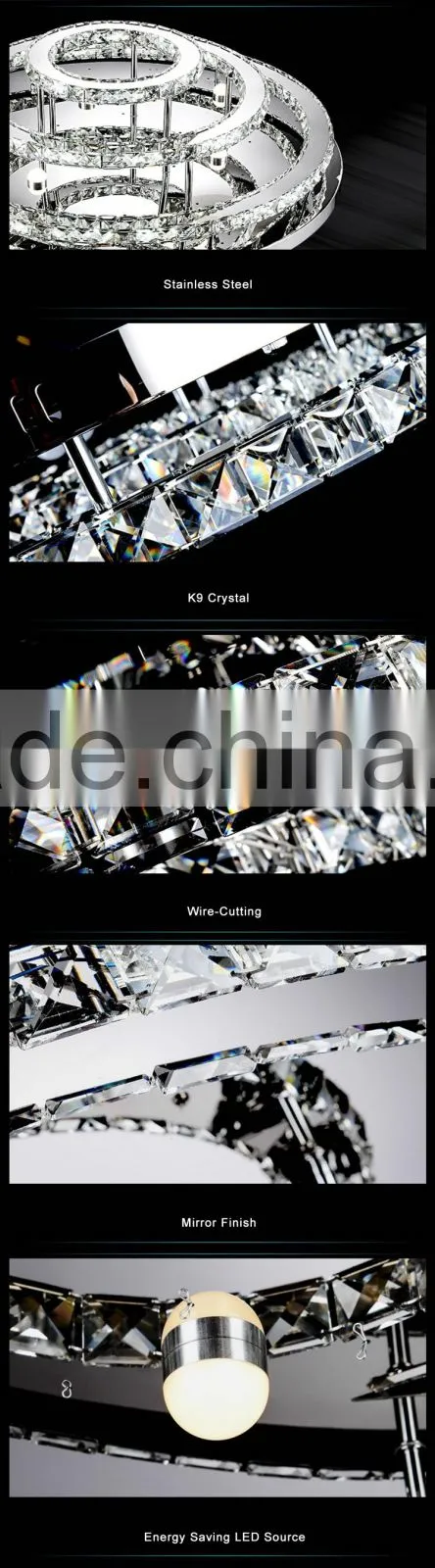 Top Quality Round LED Ceiling Lamp 90W 230V Cheap Crystal LED Chandelier