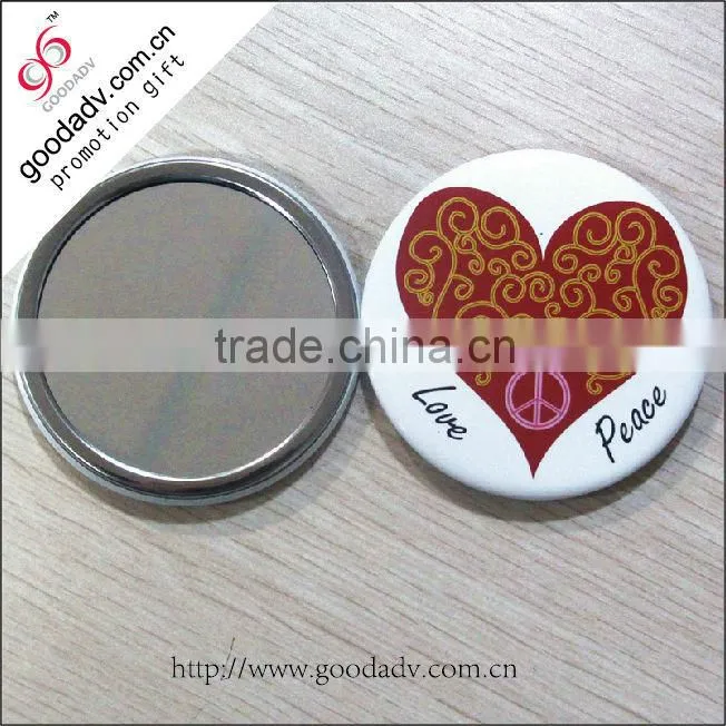 Wedding gift hand mirror / magic mirror / tin cosmetic mirror