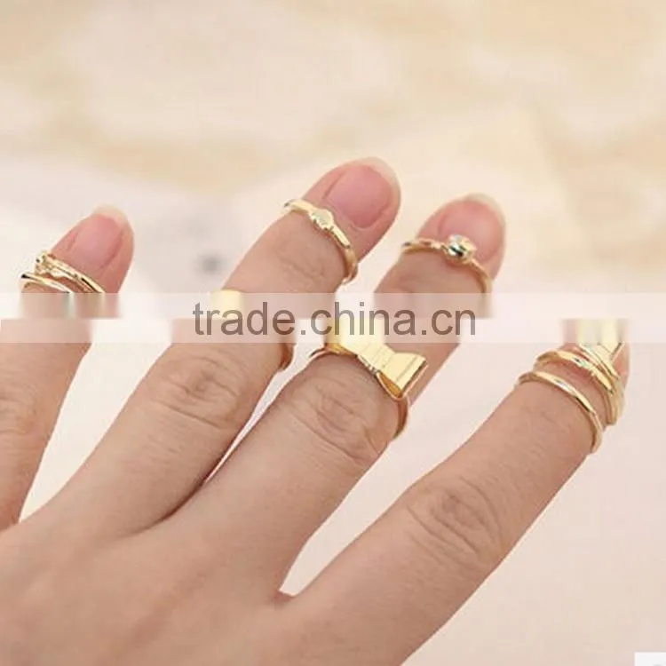 wonder 7pcs set gold filled settings models ring for women