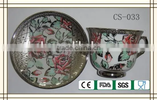 Ceramic bone china cup and saucer