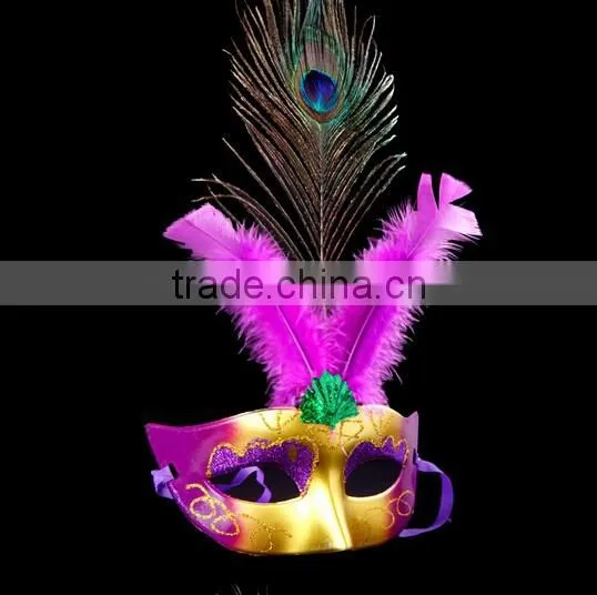 Mardi Gras Masquerade Halloween Feather Party Favor Wedding Decorations Mask
