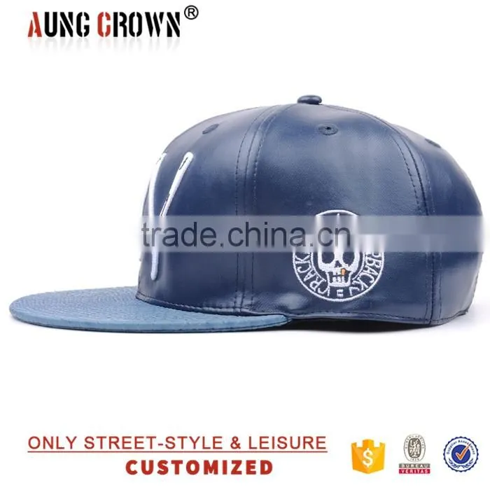 customize faux leather hat snapback cap
