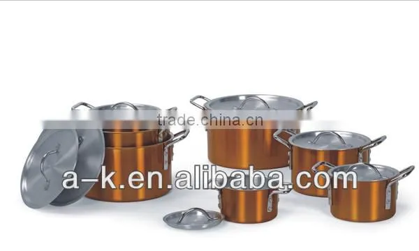 Aluminum orange color painting soup pot