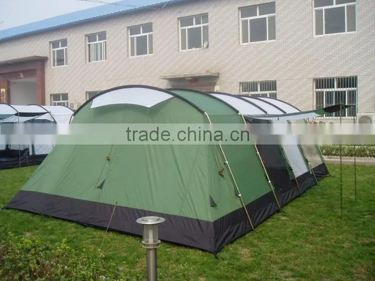 A triple dome with 6 berth family tent