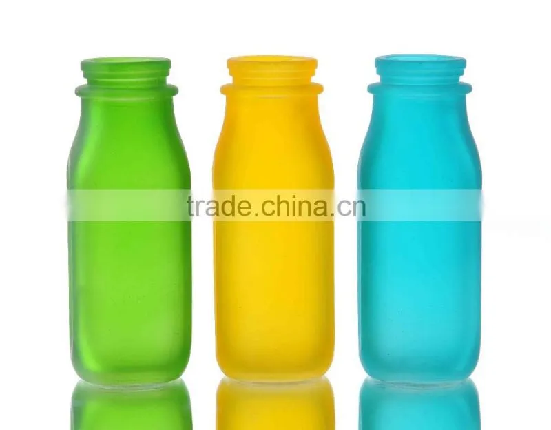 Square Frosted Colored Glass Vase For Home Decor