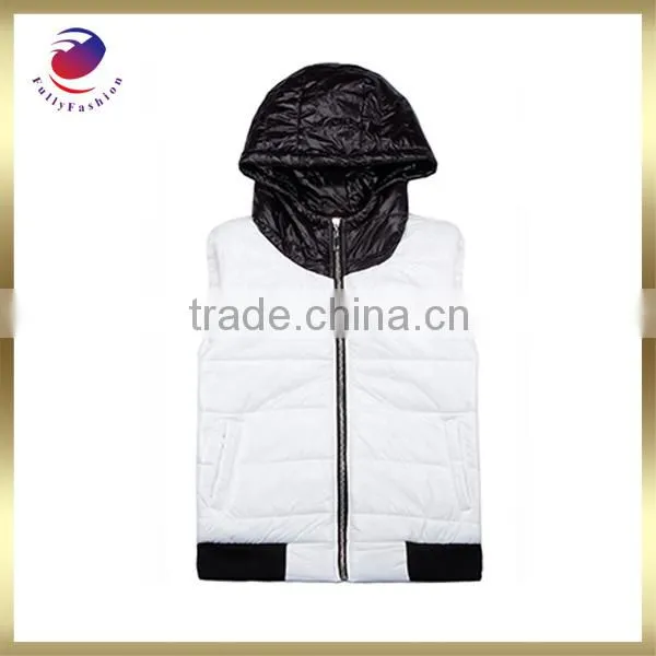 sleeveless zip up hoodie white sport fashion causal style