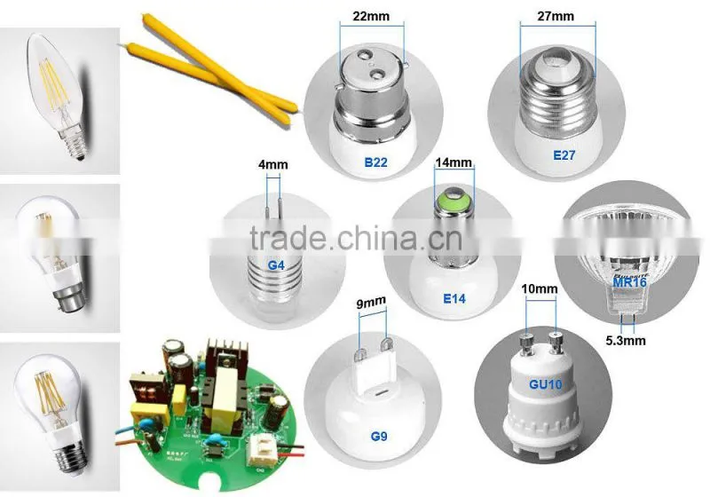 LED EDISON BULB: Wholesale led filament bulb light, E27/E14/B22 dimmable filament led bulb,decorative filament light bulbs