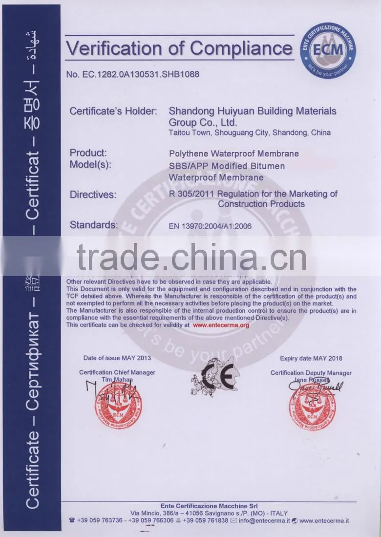 MANUFACTURER: polymer compound waterproof membranes: PVC WATERPROOF MEMBRANES