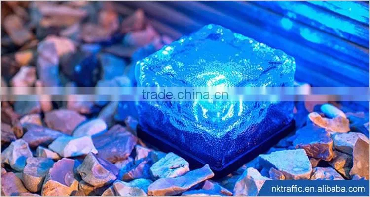 Solar Powered Garden Crystal Glass Frosted Solar Led Solar Brick