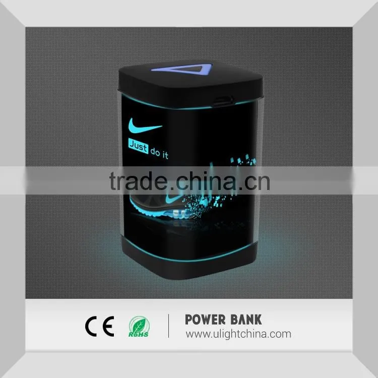 Mini Power Bank 2000mAh with LED Backlight logo, New Style 360 degree light up power bank