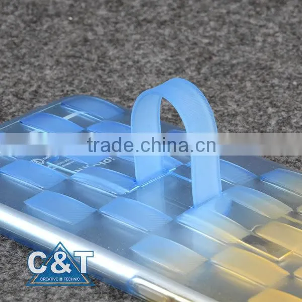 C&T Flexible Extremely Thin Gel Finger Grip TPU Skin for iphone 6s mobile phone covers with kickstand