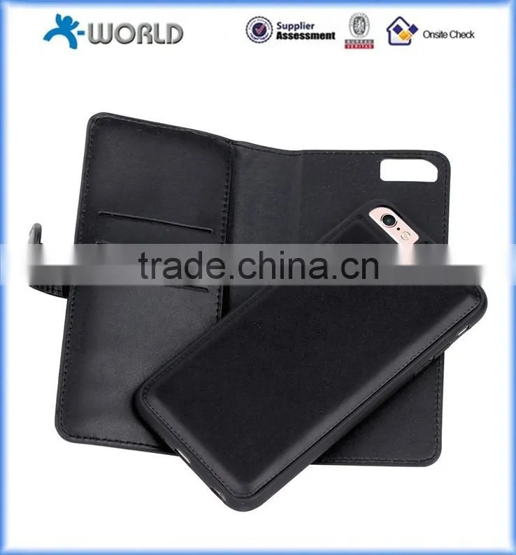 Leather Wallet Case Cover With Detachable Magnetic Hard Case For iPhone 6S