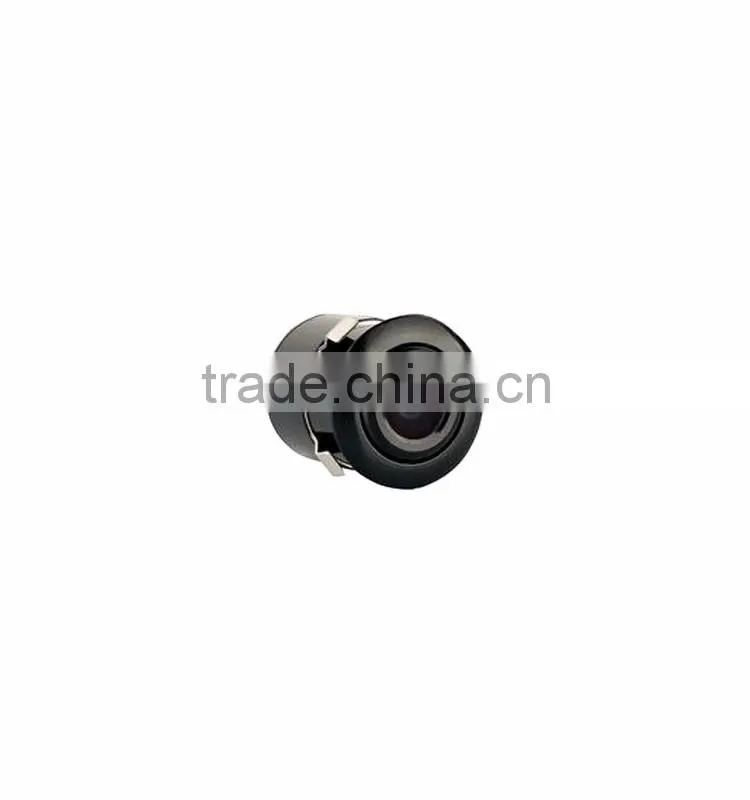 Drill hole bullet style wide angle rear view camera with parking guidelines