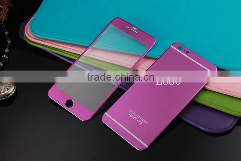 3D Full Cover Titanium Alloy Color Tempered Glass Screen Protector For iPhone 6 6plus
