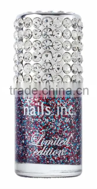 shiny silve diamond 15mm neck size nail cap