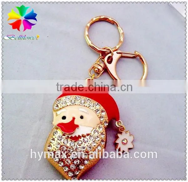 3D Father Christmas metal custom keychain