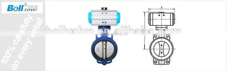 pneumatic stainless steel wafer type butterfly valve price