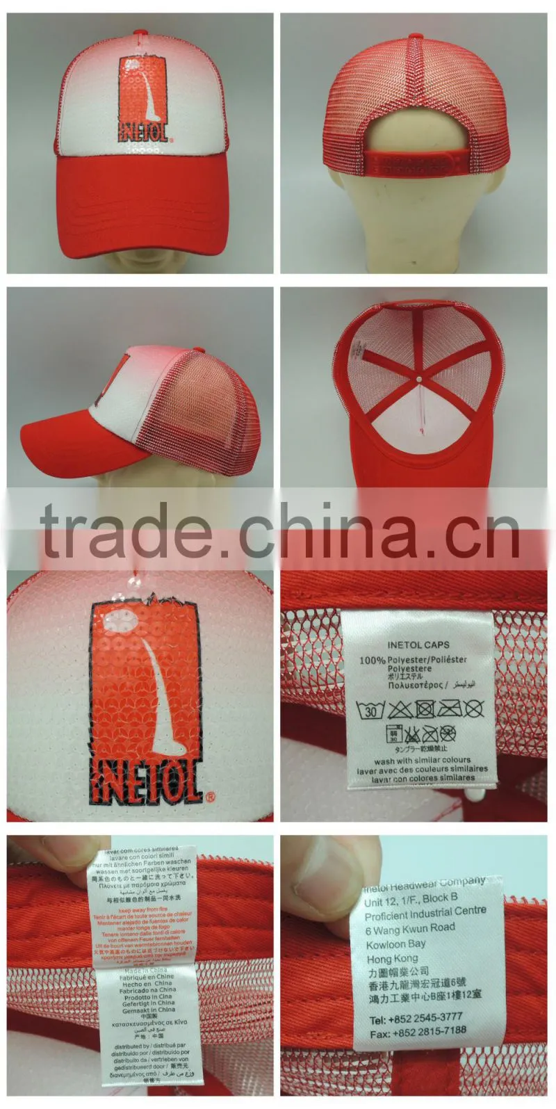 Mesh back curved brim custom snapback caps