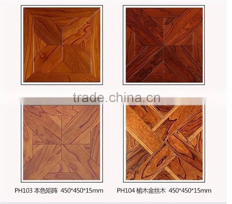 Heat resistant to wear Art parquet wood Elm wood flooring PH101