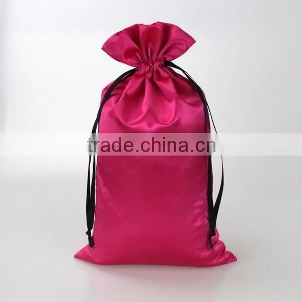 orange high quality drawstring satin bags wholesale
