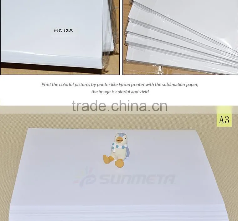 2015 factory directly heat press A4 sublimation paper