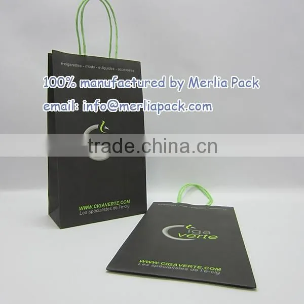 Electronics Kraft Paper Packaging Bags Mods e-cigarette liquid Accessoires Luxury Paper Twisted Handle Bag