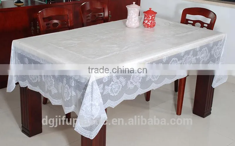 PVC rectangle white tablecloths