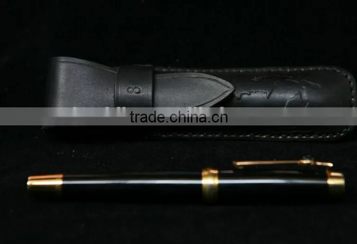 Luxury pen case genuine leather pen pouch