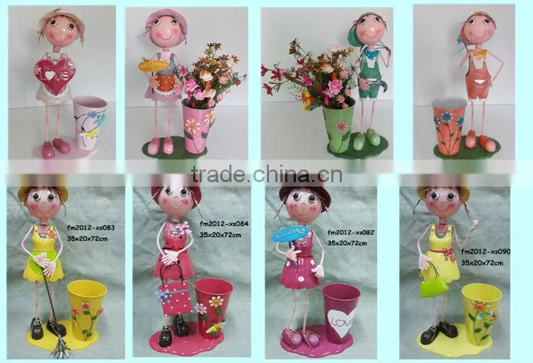 Metal doll flower arranging barrels for home decor 2013 newest