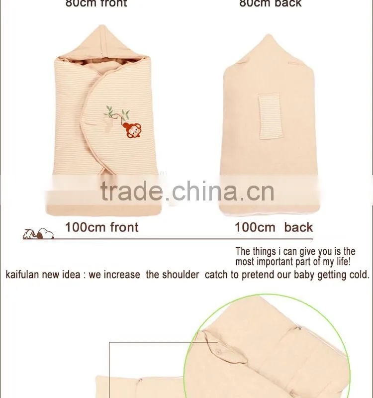 Embrodiery Newborn infant baby cuddle blanket quilted baby sleeping bag