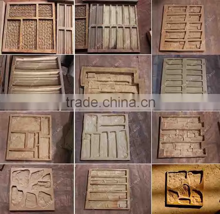 Silicone material manufactured stone veneer panels