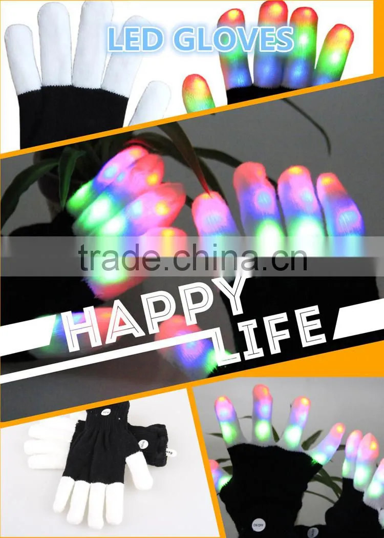 Best selling newest hight quality winter electical fashing lighting colorful laser gloves