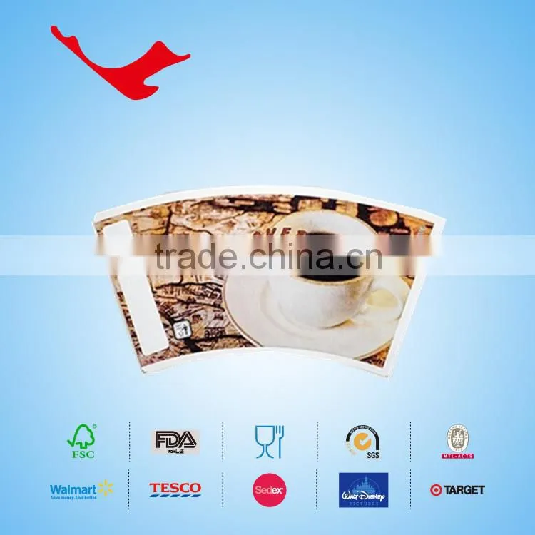PE coated Disposable paper cup fan/sheet/piece for coffee