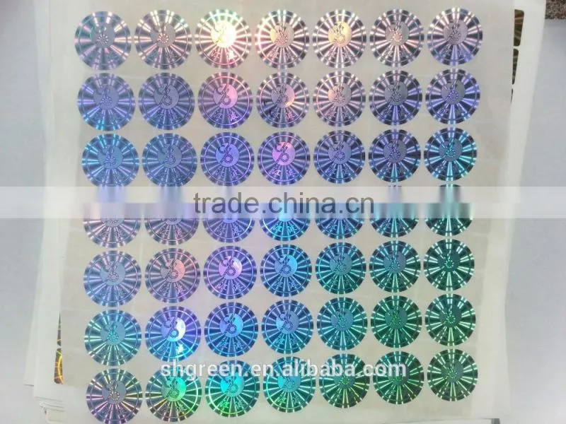 High sercurity anti-counterfeit laser printing hologram sticker with red basis