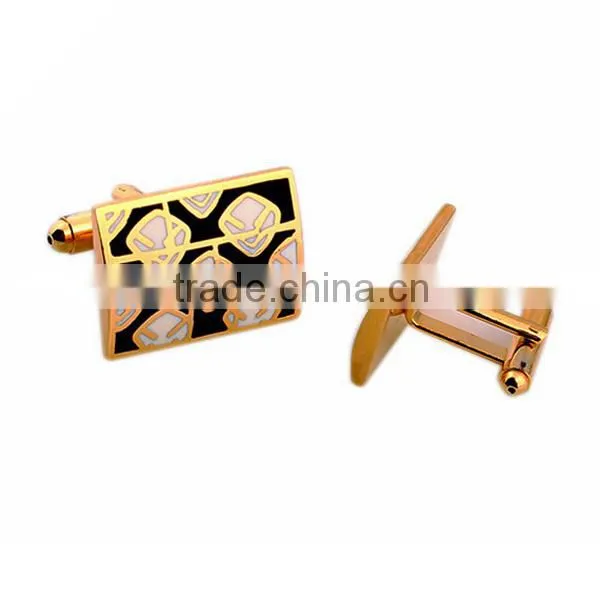 Newest enamel promotion gifts custom metal cuff links mens enamel square cufflinks