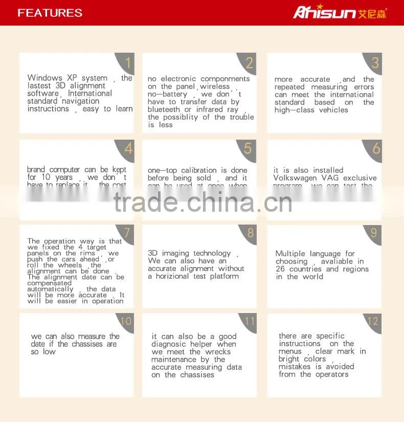 auto workshop equipment 3d launch wheel alignment machine price for sale