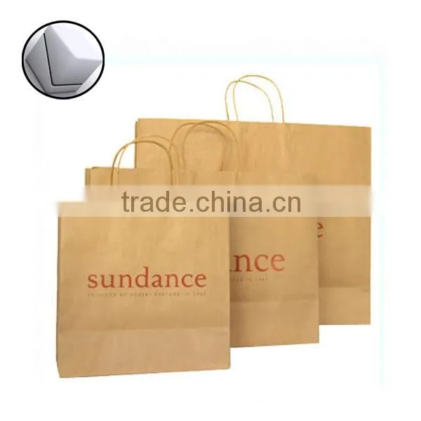 lamination biodegradable popular shopping paper bag promotional gold foil logo
