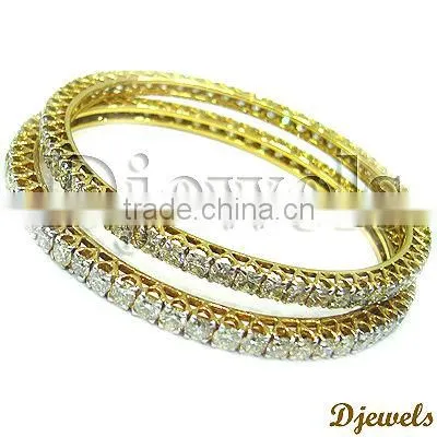 Diamond Gold Bangles, Indian Diamond Gold Bangles, Diamond Jewelry