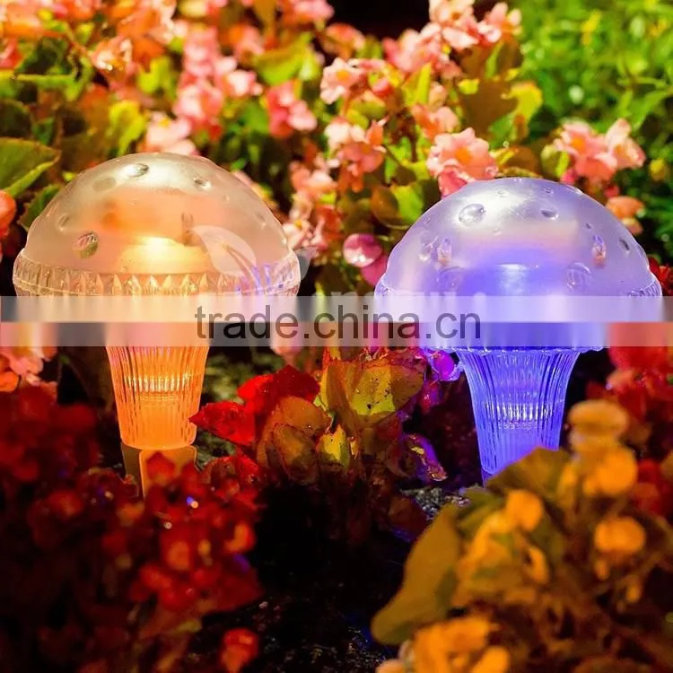 lamps design transparent Mushroom fancy design, Rechargeable solar power lamps, plastic landscape lamps