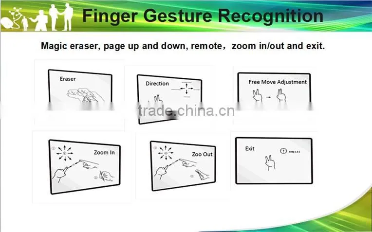 88 inch IR portable finger touch interactive whiteboard