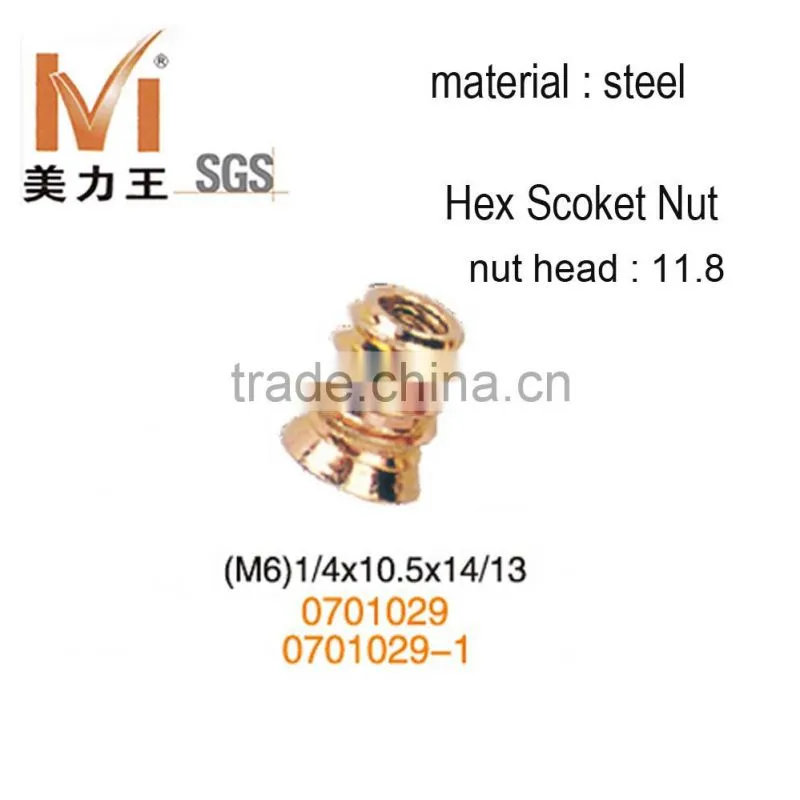 hex socket embedded nut for wood furniture