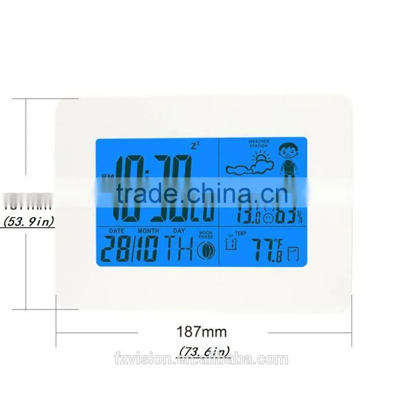 Radio controlled clock wireless RF RCC Weather Station Clock WIFI thermo hygrometer with two sensors