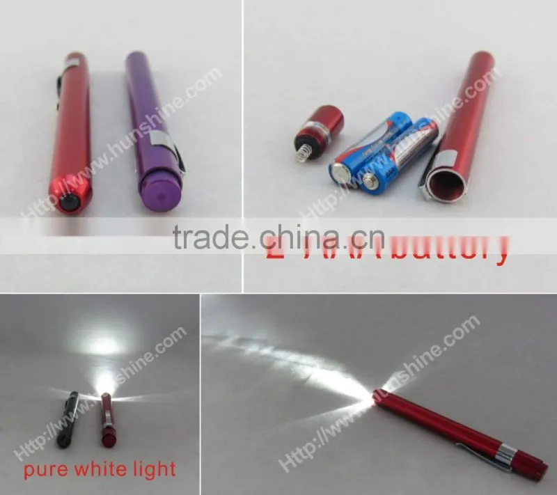 2*AAA battery pure white 1 LED pen light doctor and nurse gifts